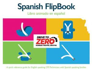 flip book Cover of a Spanish Flipbook with car seats, booster seat and seat belt offered by Drive to Zero